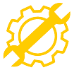 wrench and gear icon